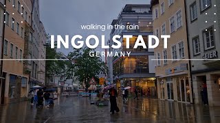 4K Walking in the Rain in Ingolstadt Germany  Rain Ambience 4K [upl. by Etnad303]