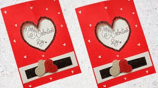 Valentines day card making  Easy greeting card for Valentines day Valentines day card ideas [upl. by Alakim]