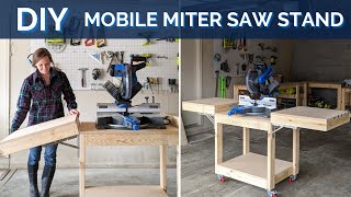 How to Build a DIY Mobile Miter Saw Stand [upl. by Bergin]