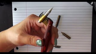 1 Pointed Pen Calligraphy 101 About nibs and oblique holders [upl. by Eben82]