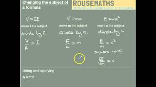 Rearranging Formulae C grade [upl. by Rolandson]