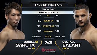 Yosuke Saruta vs Gustavo Balart  ONE Championship Full Fight [upl. by Anawk]