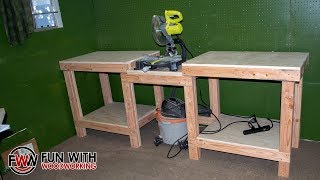 How to build a simple and strong miter saw station without a fence [upl. by Adeys]