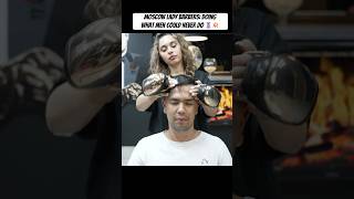 Moscow Lady Barbers Doing What Men Could Never Do 💈💥 asmr asmrbarber barbershop asmrhaircut [upl. by Eliezer]