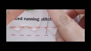 LACED RUNNING STITCH  BASIC EMBROIDERY STITCHES FOR BEGINNERS [upl. by Nirroc]