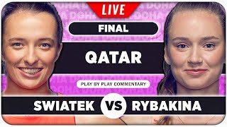 SWIATEK vs RYBAKINA • WTA Qatar Open 2024 Final • LIVE Tennis PlaybyPlay Stream [upl. by Llemart]