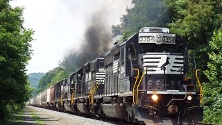 Four Notch 8 SD402s leading NS C46  Grapeville PA [upl. by Lleder]