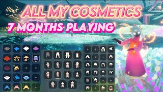 All my cosmetics  7 months playing Sky children of the light [upl. by Ardnasak263]