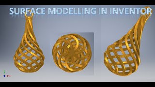 Surface Modelling in Inventor  Inventor Tutorials  3d Drawing Basics  Drawing tutorials  3d [upl. by Lezti]