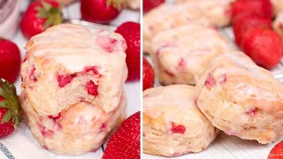 Homemade Strawberry Biscuits 🍓 [upl. by Paxon]