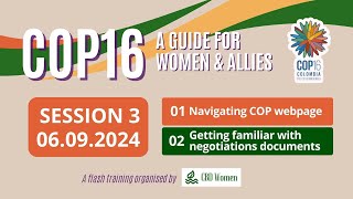 COP16 Training A guide for women amp allies  Session 3 [upl. by Rebm]