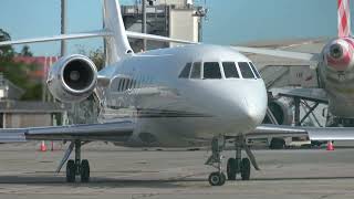 Dassault Falcon 2000EX NetJets Europe CSDLE preparación y despegue San Sebastián [upl. by Naynek]