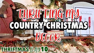 THRIFTING HOME DECOR FOR CHRISTMAS  COUNTRY LIVING HOME TOUR [upl. by Tricia]