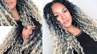 PROTECTIVE STYLE  TRENDY TRESSES CROCHET HAIR IN WHITE BLONDE [upl. by Aihsi]