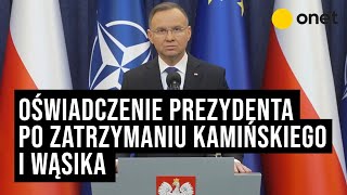 Oświadczenie prezydenta Andrzeja Dudy quotNie spocznę w walcequot [upl. by Annuahsal]