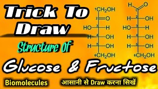 Trick To Draw Structure Of Glucose And Fructose [upl. by Dion870]