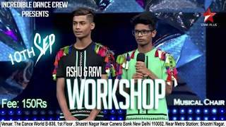 Ashu amp Ravi  Dance plus 3  Delhi Workshop amp Showcase  Present By Incredible Dance Crew [upl. by Natalee306]