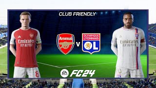 Arsenal vs Olympique Lyonnais EMIRATES CUP  Ft Calafiori Lacazette  2024 Full Match 4K  FC 24 [upl. by Euqinorev]