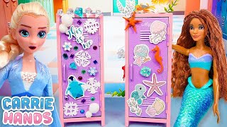 Disney Princesses Elsa amp Ariel DIY Custom Back to School Locker Decoration  Fun Videos For Kids [upl. by Wendy]