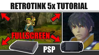 Retrotink5x PSP Tutorial Full Screen Correct Aspect Ratio amp Various Scanline Modes LCD  Gameplay [upl. by Eecrad932]