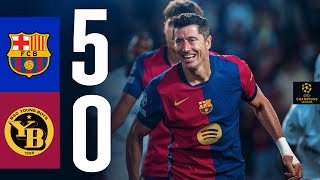 HIGHLIGHTS  FC BARCELONA 5 vs 0 YOUNG BOYS  UEFA CHAMPIONS LEAGUE 202425 [upl. by Anekahs]