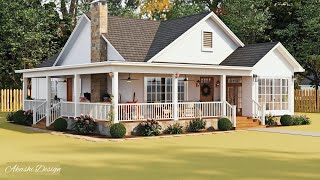 The Winning Cottage House Design With A Sunroom amp A WrapAround Porch 1006 [upl. by Kcirnek327]