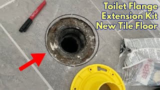 Toilet Flange Extension Kit for New Bathroom Tile Floor Remodel [upl. by Tatum621]