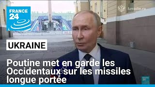 Vladirmir Poutine met en garde les Occidentaux sur les missiles longue portée pour lUkraine [upl. by Anitsrhc7]