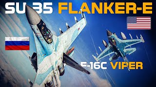 Modern Era Dogfights  Su35 FlankerE Vs F16C Viper  Digital Combat Simulator  DCS [upl. by Matland]