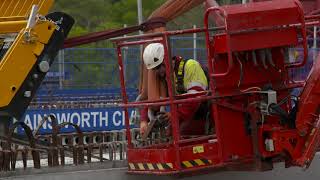 Forder Valley Link Road The first beams go up [upl. by Rebma]