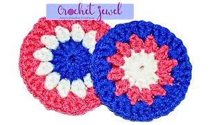 Crochet Coaster Tutorial For Beginners Step By Step  Crochet Coaster DIY [upl. by Naimerej]