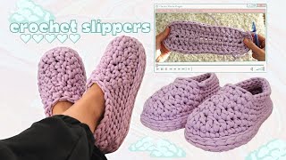 Quick Crochet Slippers So chunky ☁ [upl. by Aneelahs181]