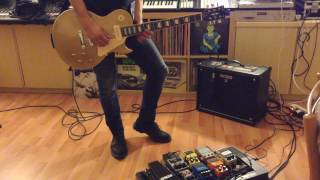 Harley Benton SC 450 gold top P90 playing with pedals  KUSH [upl. by Ruffi]