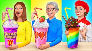 Me vs Grandma Cooking Challenge  Cooking Grimace Shake by Multi DO Challenge [upl. by Torie983]