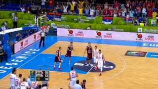 Highlights SerbiaLatvia EuroBasket 2013 [upl. by Enerod]