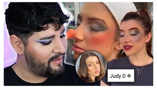 This Is The Worst Makeup Ever  Pro MUA reacts to Judy D Worst Reviewed Makeup Artist [upl. by Winnick972]