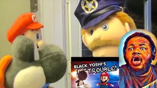 SML Movie Black Yoshis In Trouble REACTION sml blackyoshi jeffy supermariologan 😂🍗 [upl. by Ahseila503]