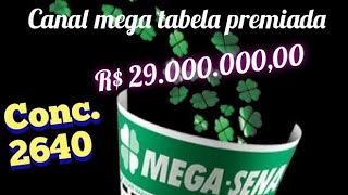 Mega 2640 29 milhões Tabela para terça feira [upl. by Dodd]