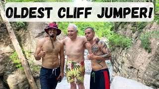 Oldest 76 Yrs Old Cliff Jumper In The World Jumps 65 FEET  Fawns Leap  Catskill NY [upl. by Yrmac]