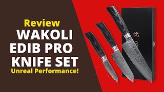 Wakoli Edib Pro Damascus Knife Set Review The Ultimate Tool for Japanese Culinary Artistry [upl. by Baptlsta]