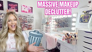 MASSIVE MAKEUP DECLUTTER amp ORGANIZATION 2024 😱 GETTING RID OF ALL MY MAKEUP  KELLY STRACK [upl. by Avilo207]