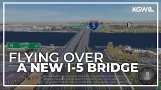 New models give aerial view of Interstate Bridge replacement concepts [upl. by Emiaj]