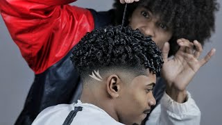 CRAZY CURLS 😱 Fazendo dedoliss em cabelo afro 💈✂️ [upl. by Rahcir]