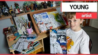 Tenyearold comic book fan sells his creations around the world  SWNS TV [upl. by Notneb196]