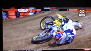 Travis Pastrana Crash  Rodeo 720 ToiletPaper Roll XGames 15 [upl. by Noruq786]