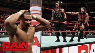 Cesaro amp Sheamus vs Roman Reigns amp Seth Rollins  Raw Tag Team Title Match Raw Feb 5 2018 [upl. by Moselle]