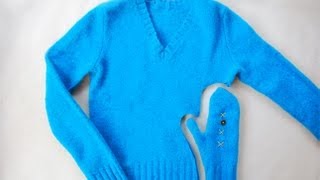 DIY Make Mittens from Sweaters in Minutes [upl. by Neneek]