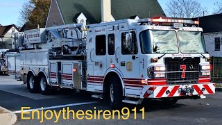 Lynbrook LI fire department truck 427 responding 112121 [upl. by Crosley133]