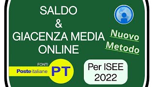 Come vedere SALDO e GIACENZA MEDIA online per ISEE 2022  Guida per BancoPosta Postepay e altro [upl. by Ericka]