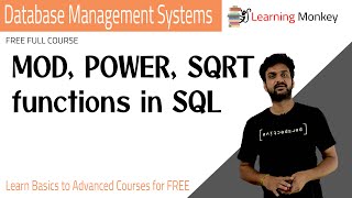 MOD POWER SQRT Functions in SQL  Lesson 61  DBMS  Learning Monkey [upl. by Noy]